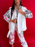 Faux leather vest "POP STAR" - WHITE CV2122
